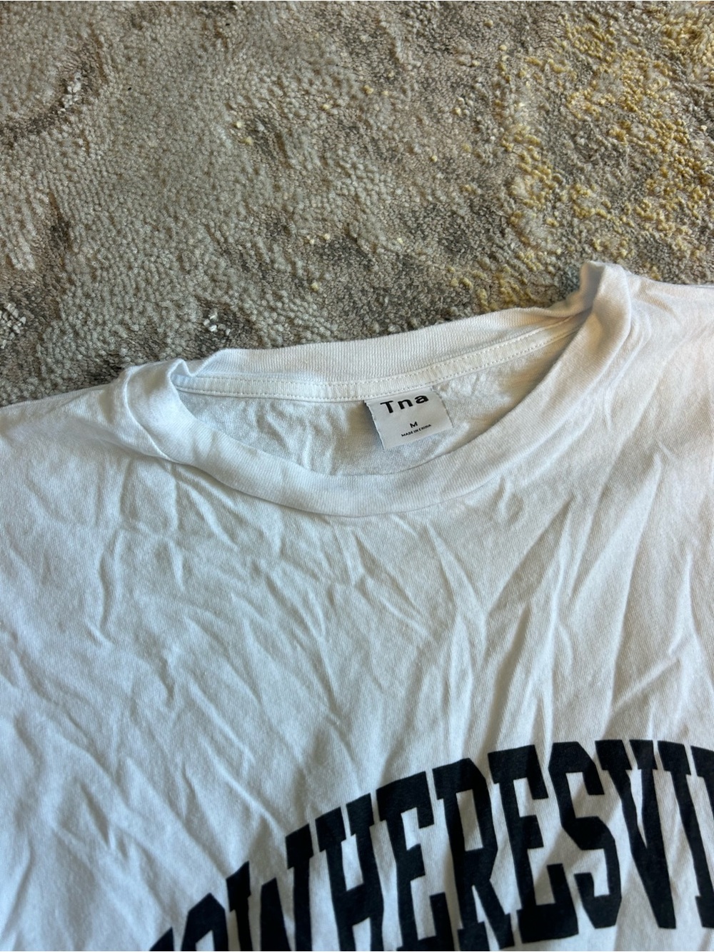TNA White Short Sleeve Tee with Black NOWHERESVILLE Print - Picture 2 of 2